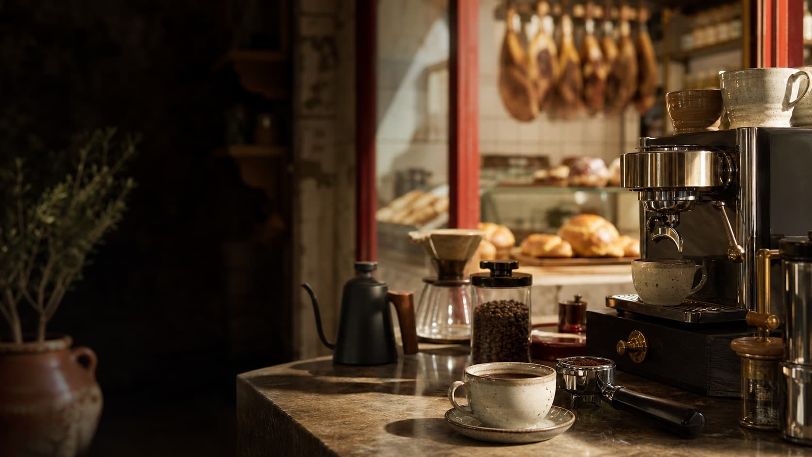 Barra de café de especialidad de El Café de La Parada